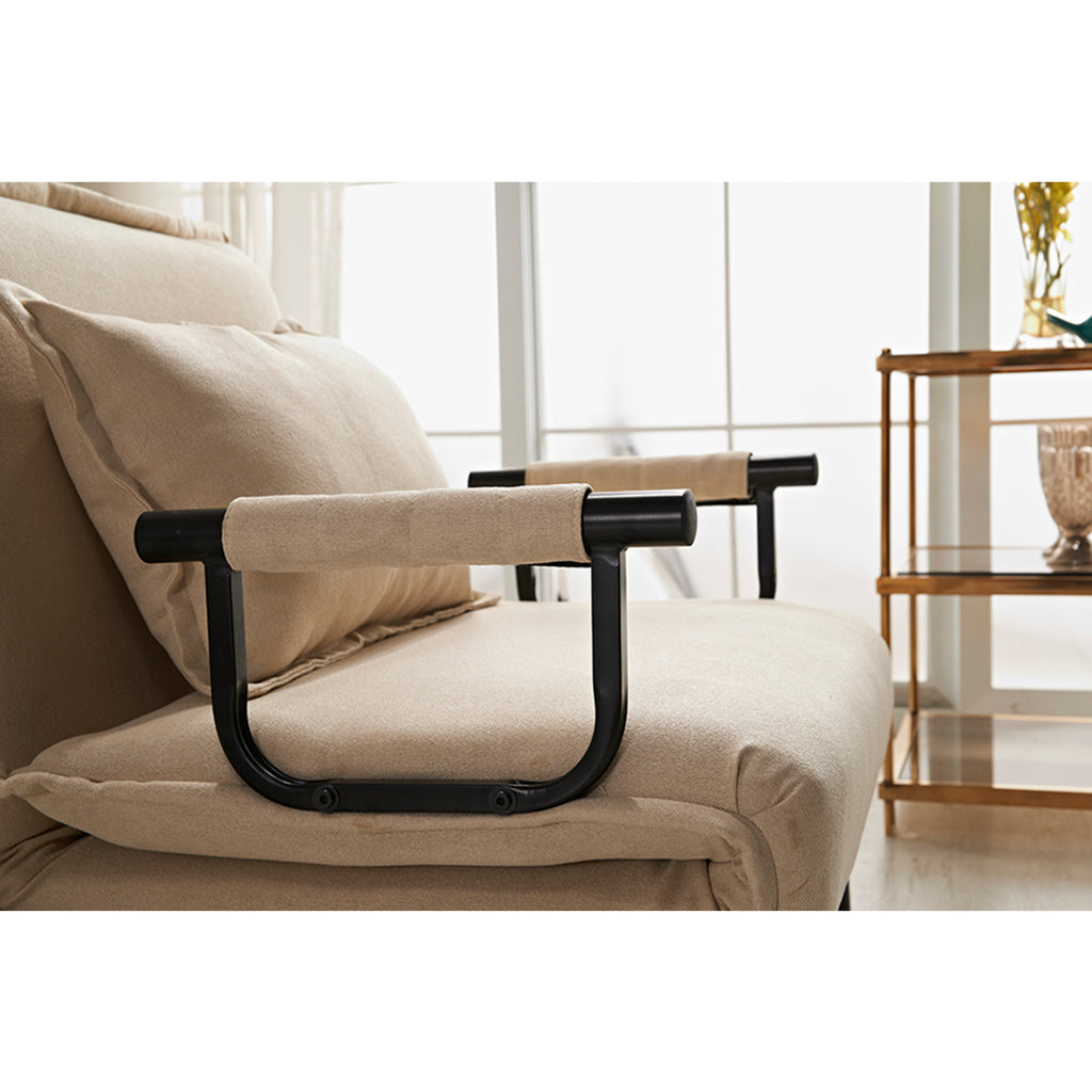 Beige Fabric Multi-Functional Click Clack Chair