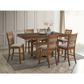Brown Wooden Counter Table + Butterfly Leaf Set (7-Piece)