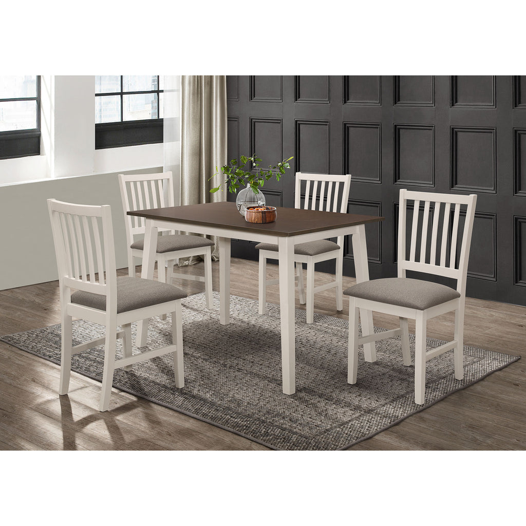 Taupe & Walnut 2-Tone Wooden Dining Table Set w/ MDF Top (5-Piece)