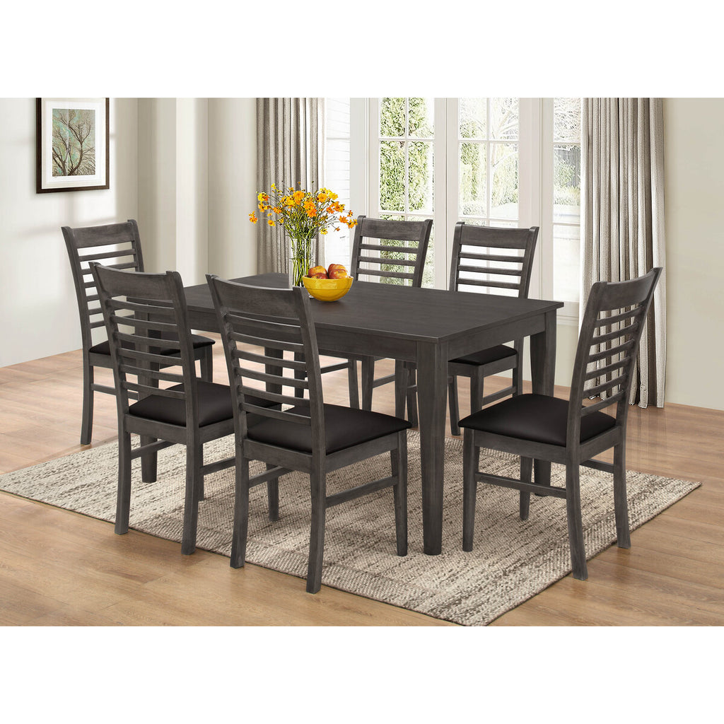 Gray Wooden Dining w/ MDF Table Top Set (7-Piece)