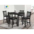 Black Wooden Square Counter Table Set w/ MDF Top (5-Piece)