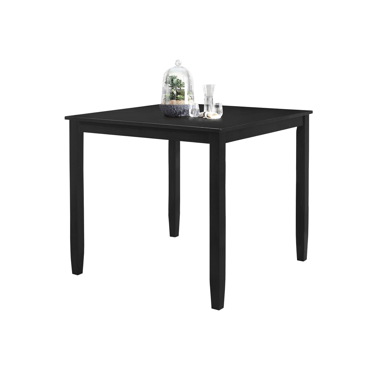 Black Wooden Square Counter Table Set w/ MDF Top (5-Piece)