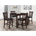 Espresso Wooden Square Counter Table Set w/ MDF Top (5-Piece)