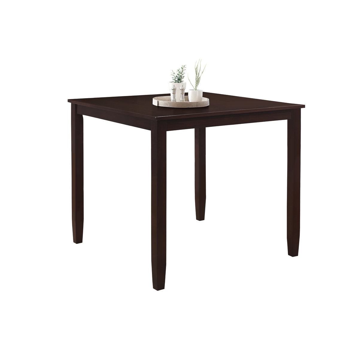 Espresso Wooden Square Counter Table Set w/ MDF Top (5-Piece)
