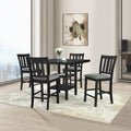 Black Wooden Square Counter Table Set w/ MDF Top (5-Piece)