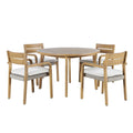 Arden - Round Patio Dining Table With 4 Patio Chairs - Natural