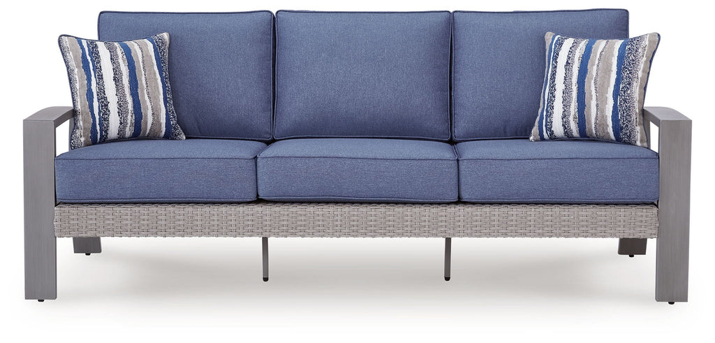 Half Moon Beach - Sofa With Cushion - Blue / Gray