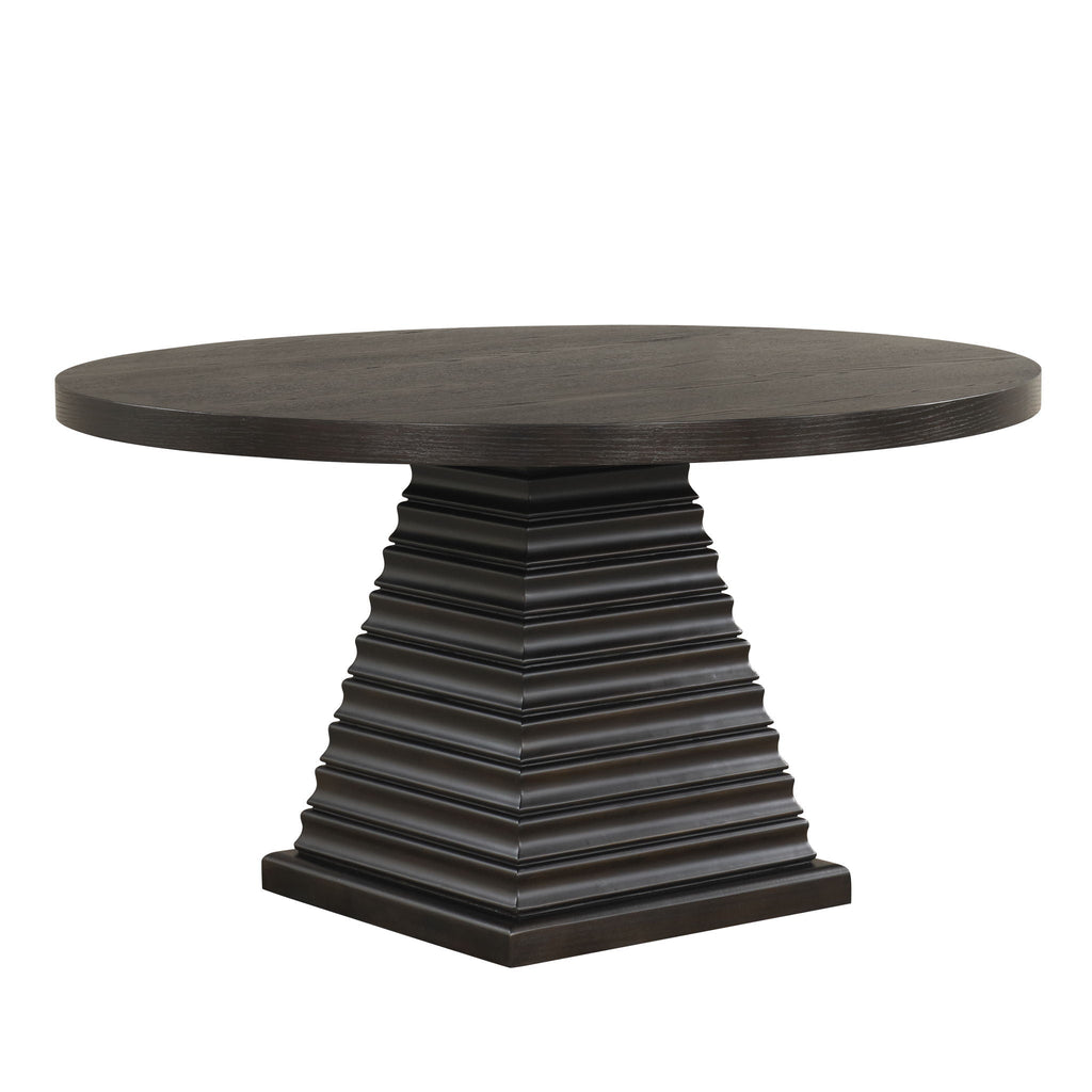 Plateau - 54" Round Dining Table - Top & Base - Rustic Espresso