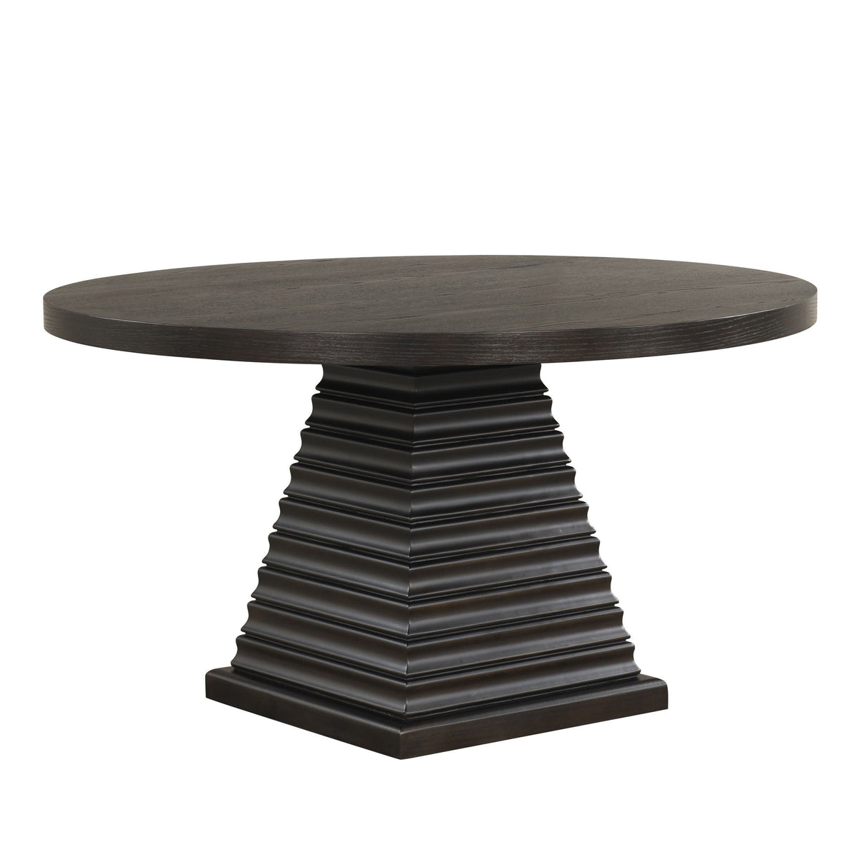 Plateau - 54" Round Dining Table - Top & Base - Rustic Espresso