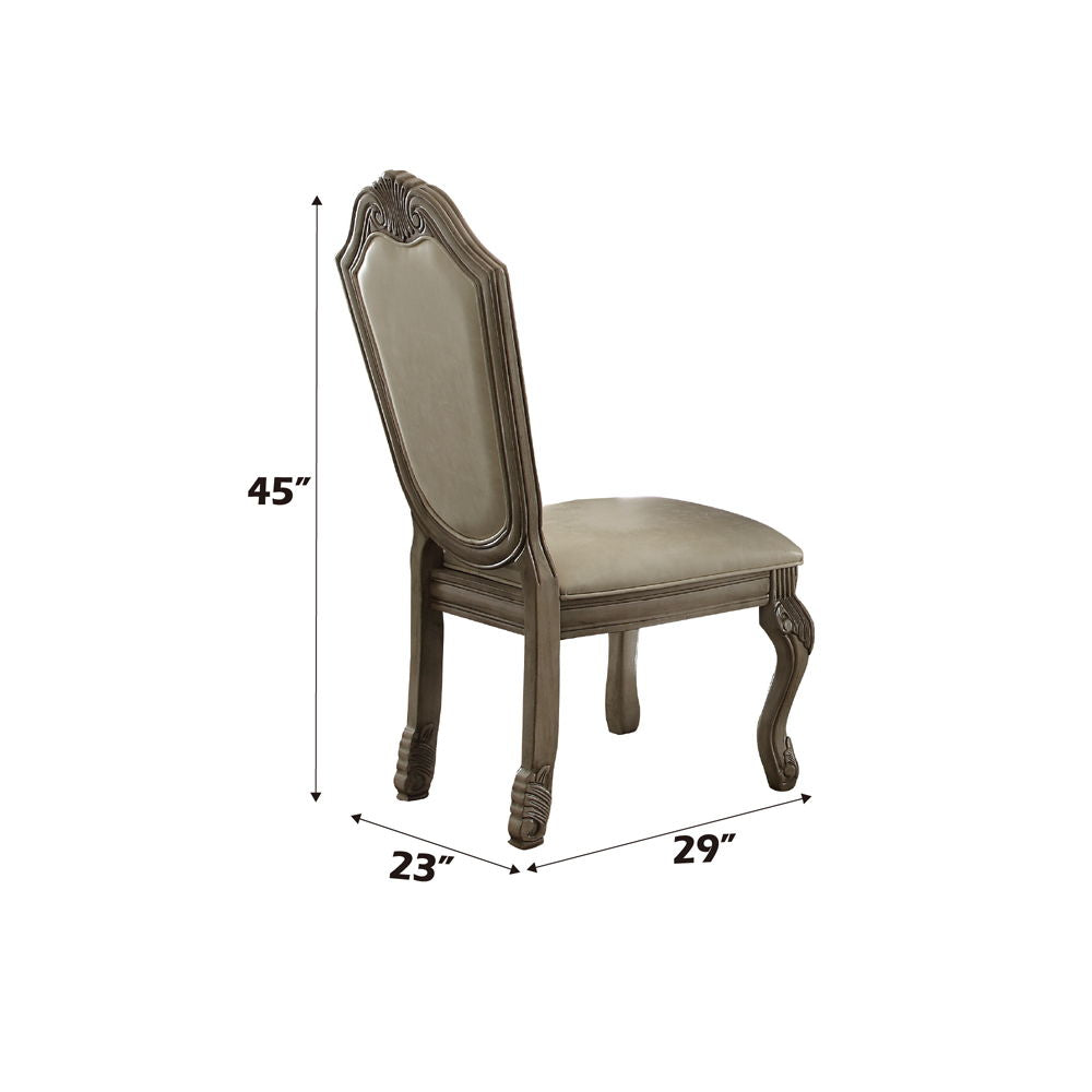 Chateau De Ville - Side Chair (Set of 2) - Synthetic Leather & Antique White