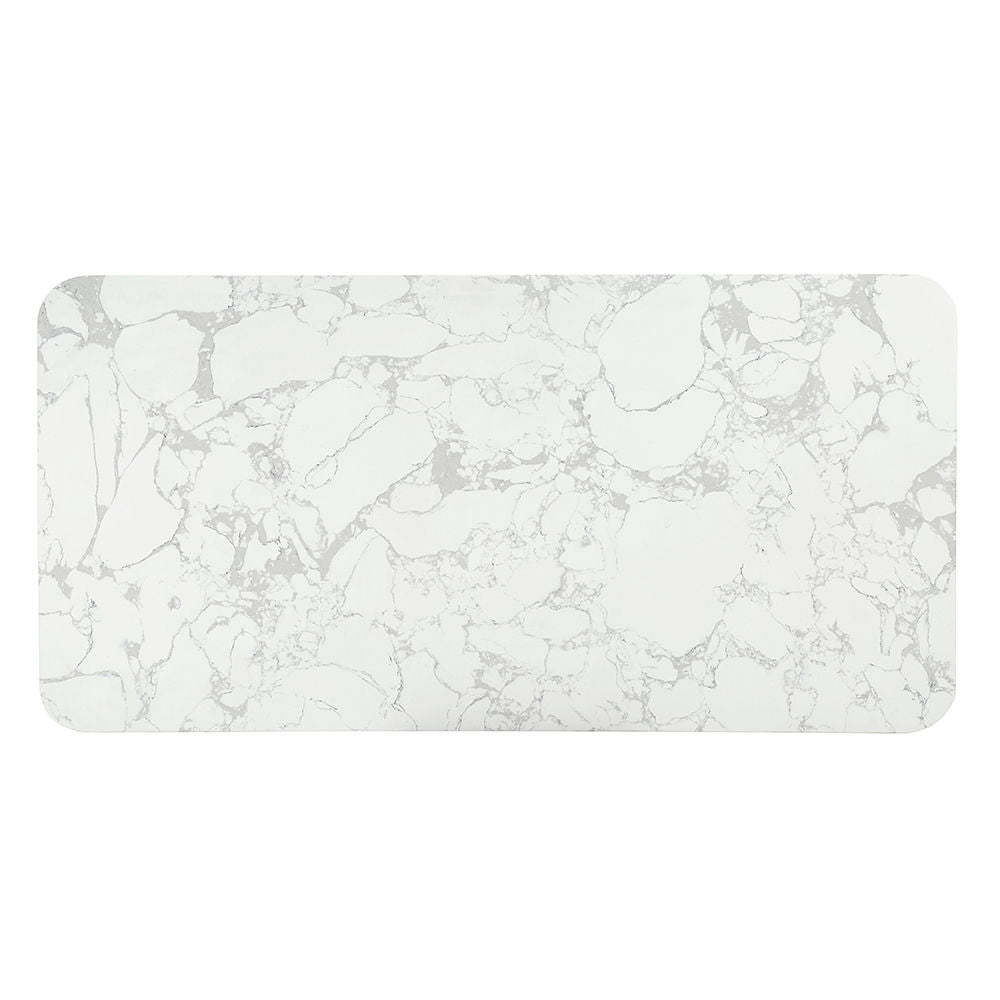 Clayten - Dining Table With Marble Top - White Natural Marble Top & Espresso