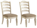 Realyn - Dining UPH Side Chair (Set of 2) - Ladderback - Chipped White