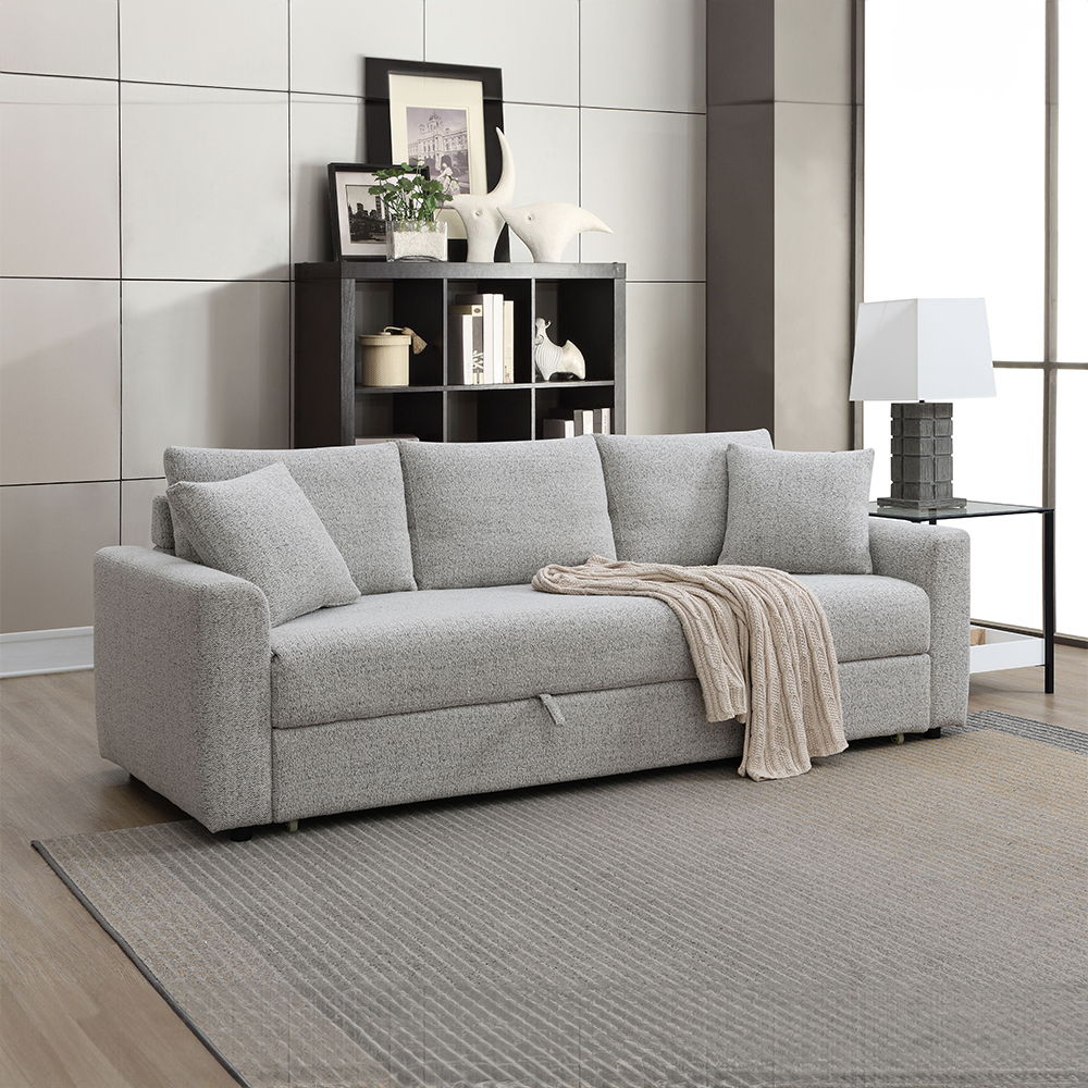 Connie - Sofa With Sleeper - Gray Boucle