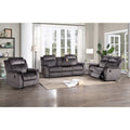 Dark Gray Fabric Power Recliners Sofa Set w/ Drop Down Tray (3-Piece)