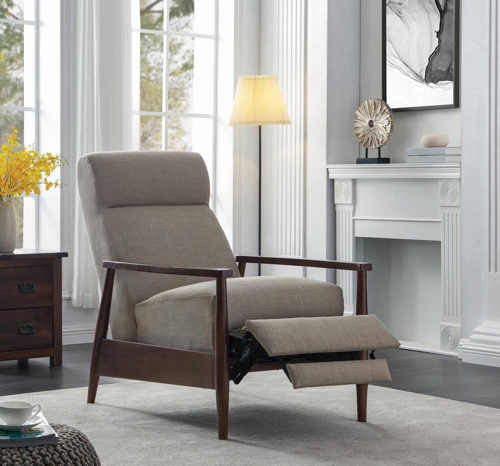 Kaylie - Upholstered Push-back Recliner - Beige
