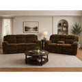 Brown Corduroy Manual Recliners Glider Sofa Set (3-Piece)