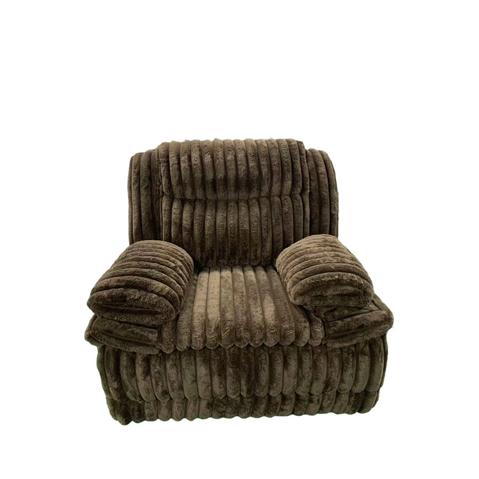 Brown Corduroy Manual Recliners Glider Sofa Set (3-Piece)