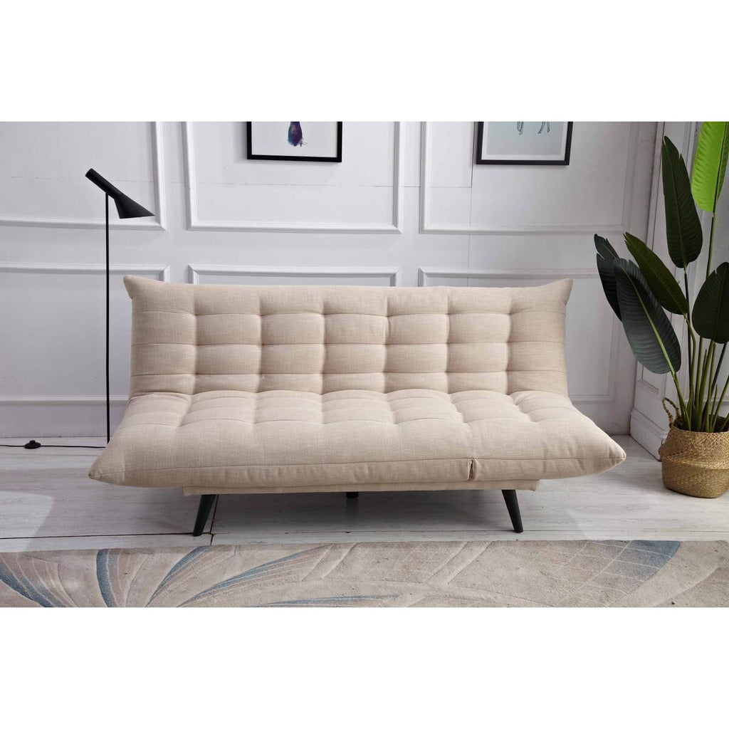 Beige Multi-Functional Click Clack Plush Futon