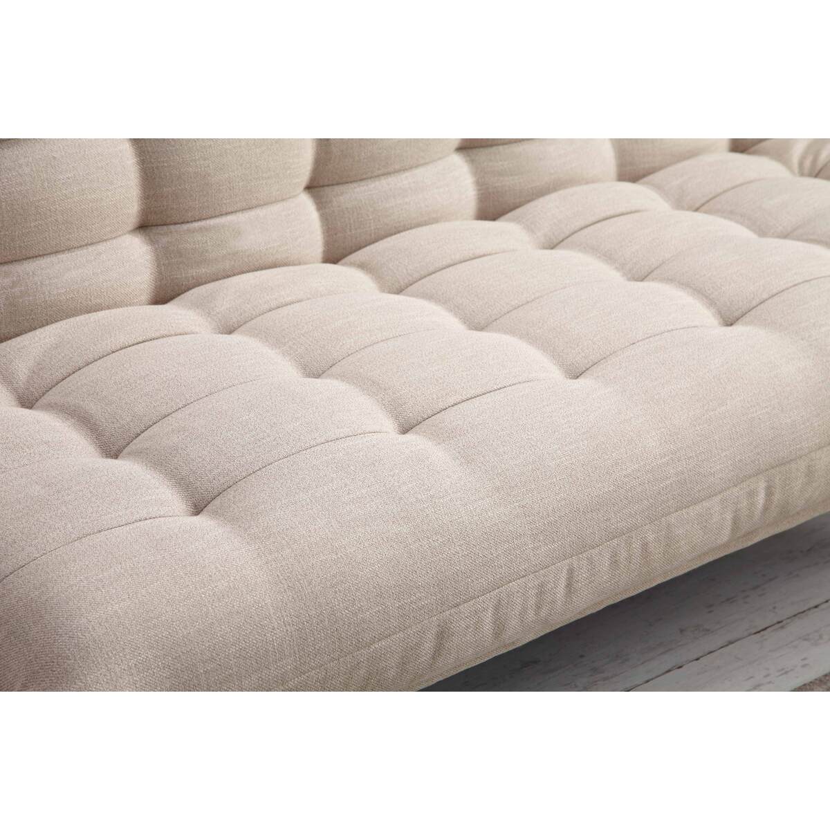 Beige Multi-Functional Click Clack Plush Futon