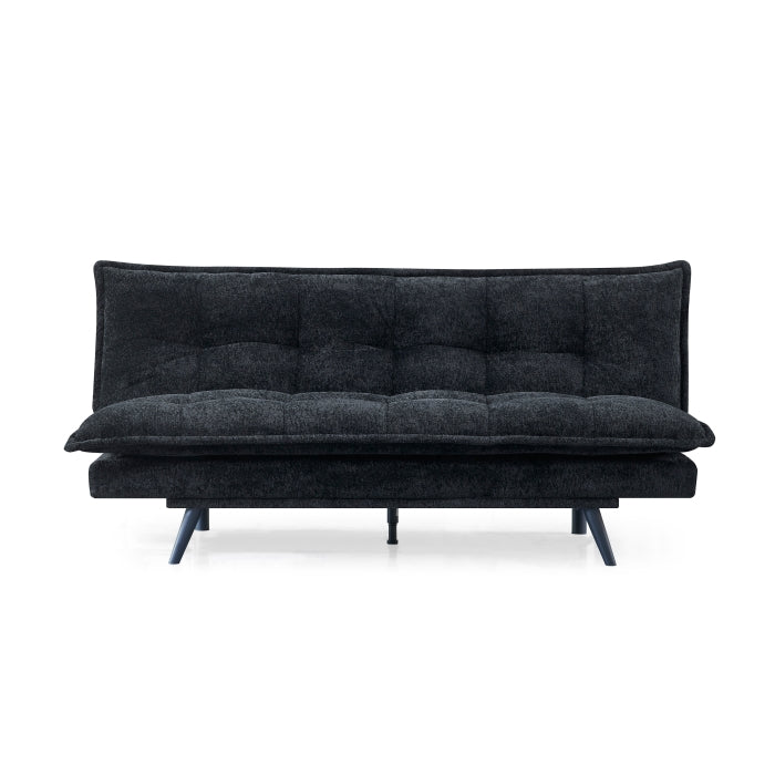 Black Sherpa Multi-Functional Click Clack Plush Futon