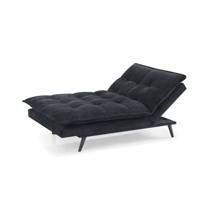 Black Sherpa Multi-Functional Click Clack Plush Futon