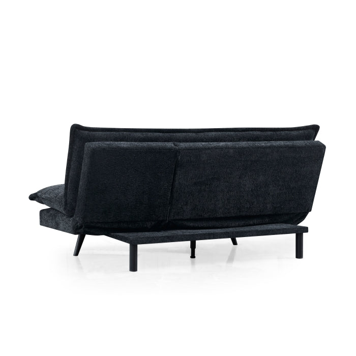 Black Sherpa Multi-Functional Click Clack Plush Futon