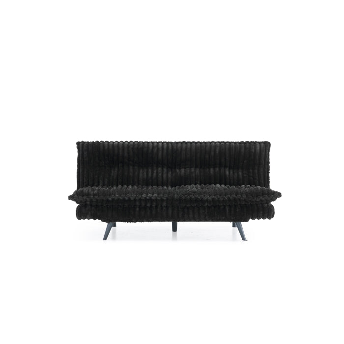 Black Corduroy Multi-Functional Click Clack Plush Futon