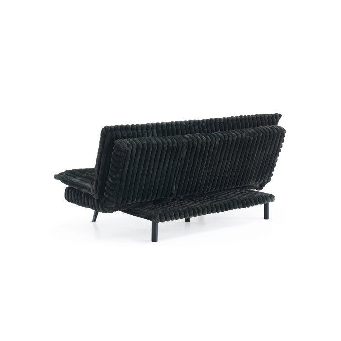 Black Corduroy Multi-Functional Click Clack Plush Futon