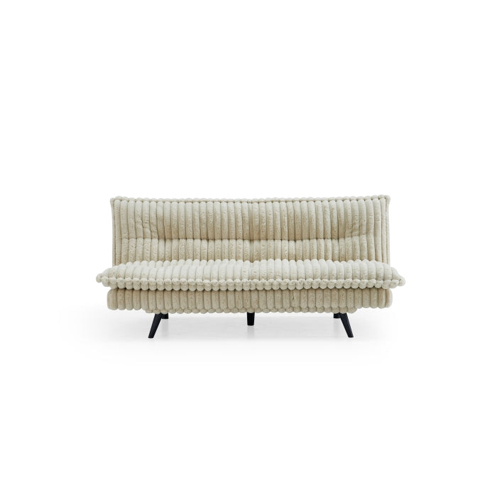 Beige Corduroy Multi-Functional Click Clack Plush Futon