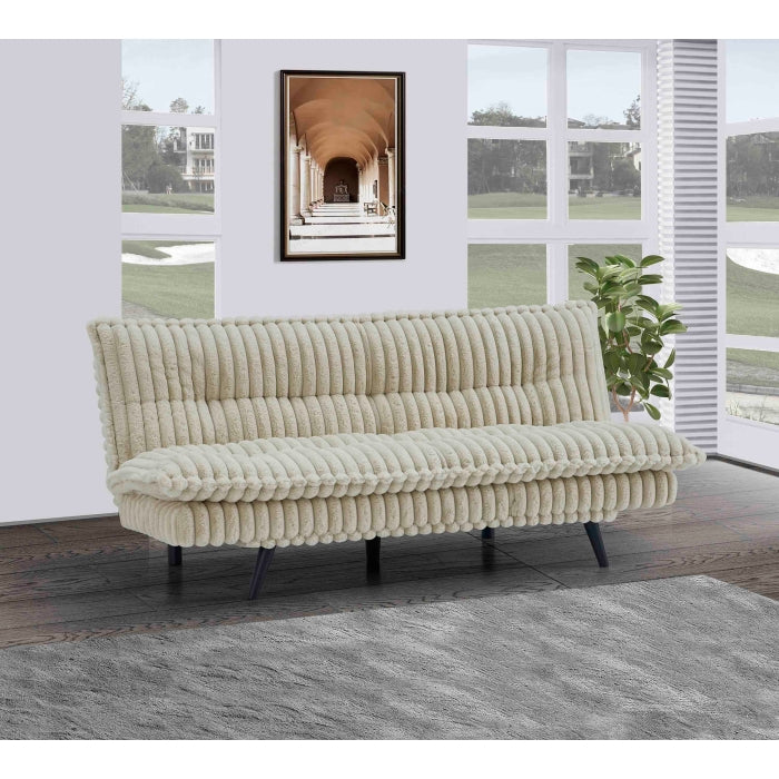 Beige Corduroy Multi-Functional Click Clack Plush Futon