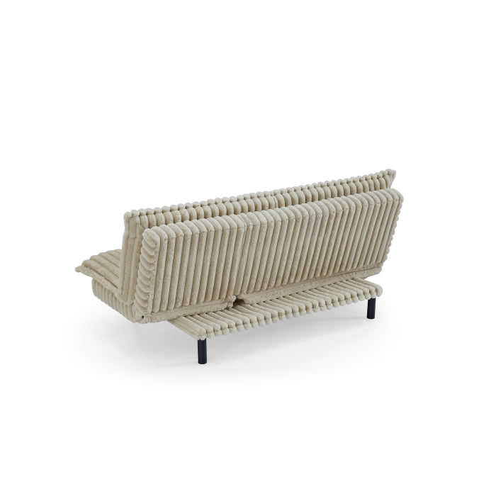 Beige Corduroy Multi-Functional Click Clack Plush Futon
