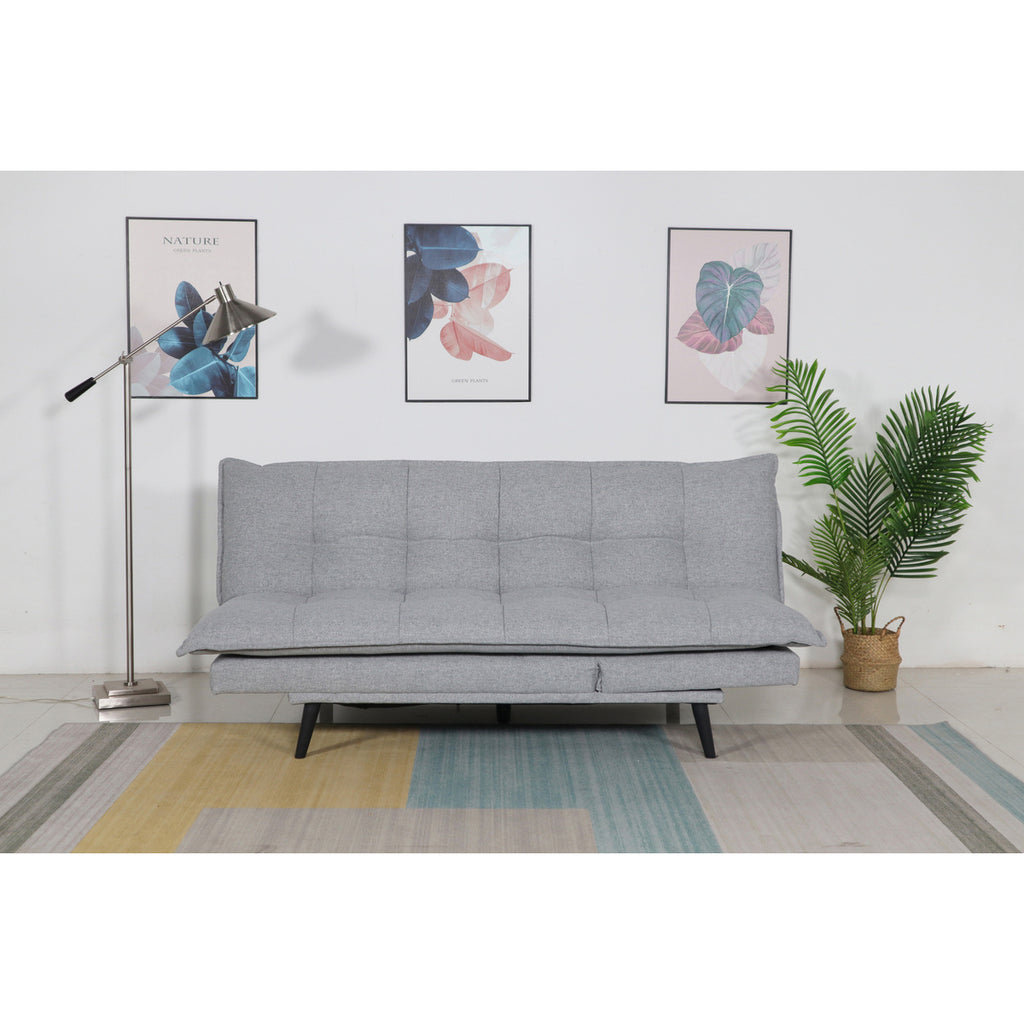 Light Gray Pillow Top Multi-Functional Click Clack Futon