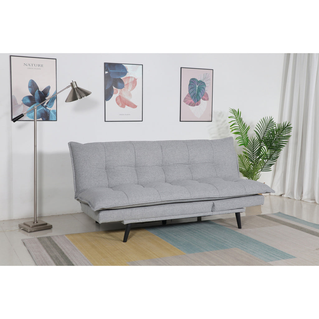 Light Gray Pillow Top Multi-Functional Click Clack Futon
