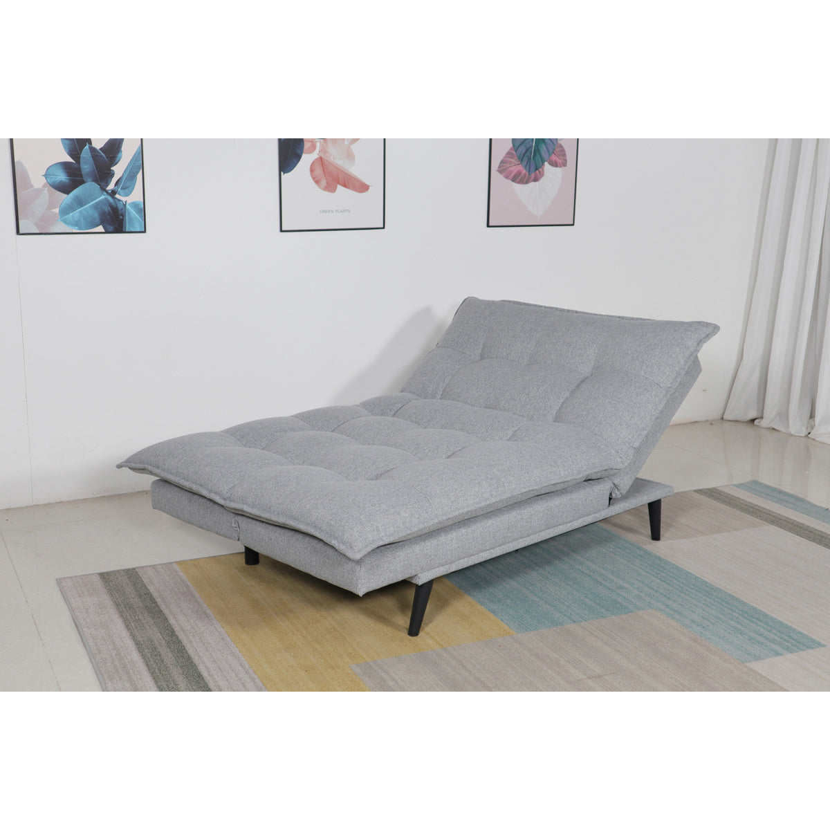 Light Gray Pillow Top Multi-Functional Click Clack Futon