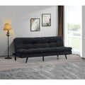 Black Corduroy Pillow Top Plush Futon Bed