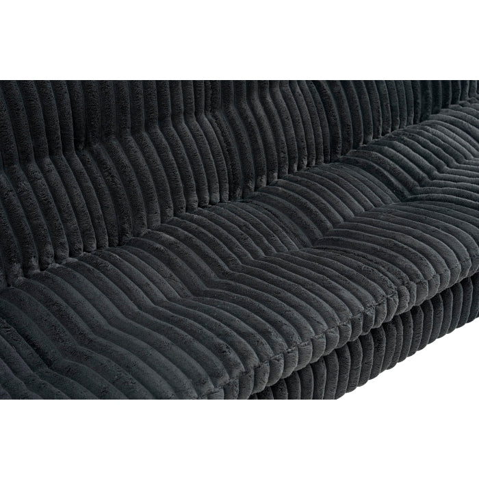Black Corduroy Pillow Top Plush Futon Bed