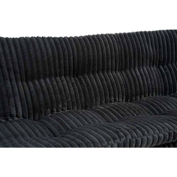 Black Corduroy Pillow Top Plush Futon Bed