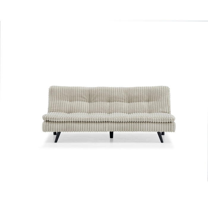 Beige Corduroy Pillow Top Plush Futon Bed