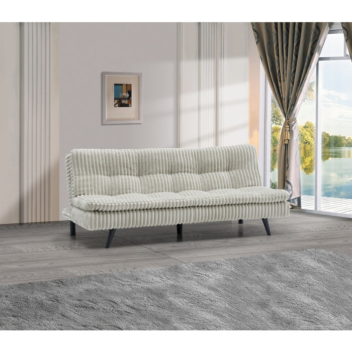 Beige Corduroy Pillow Top Plush Futon Bed