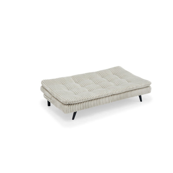 Beige Corduroy Pillow Top Plush Futon Bed