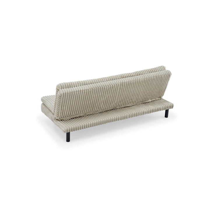 Beige Corduroy Pillow Top Plush Futon Bed
