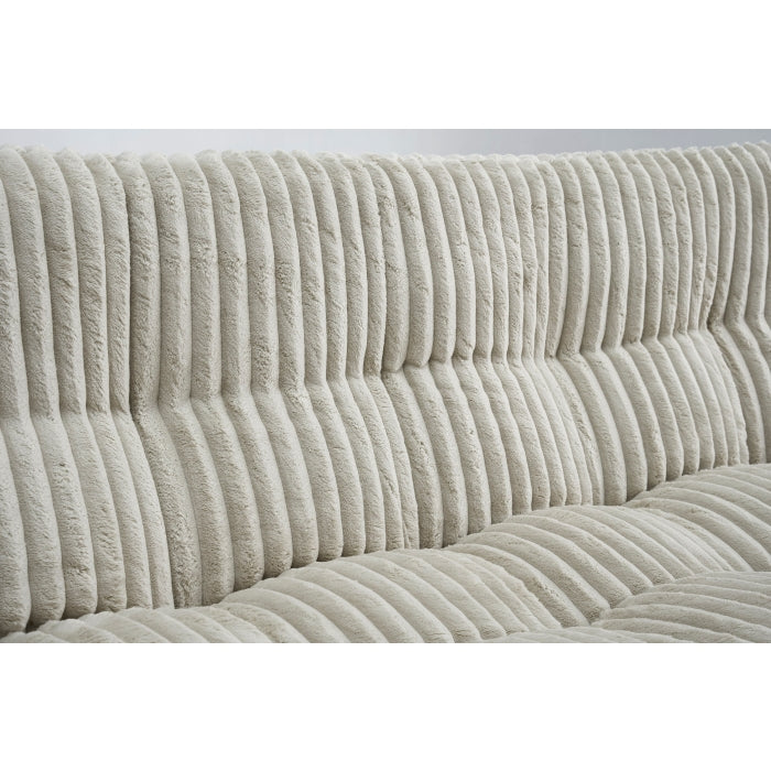 Beige Corduroy Pillow Top Plush Futon Bed