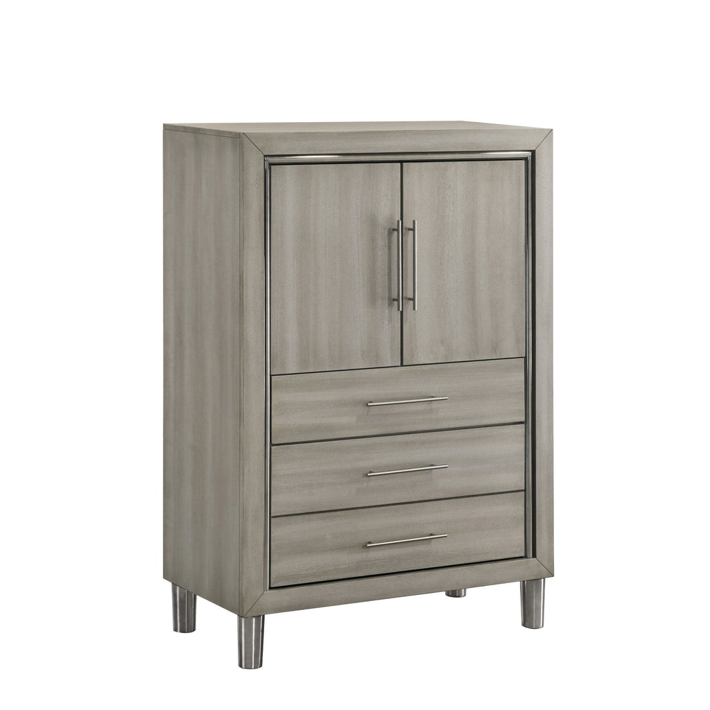 Lennox - Door Chest With Shoe Storage & LED Light - Gray