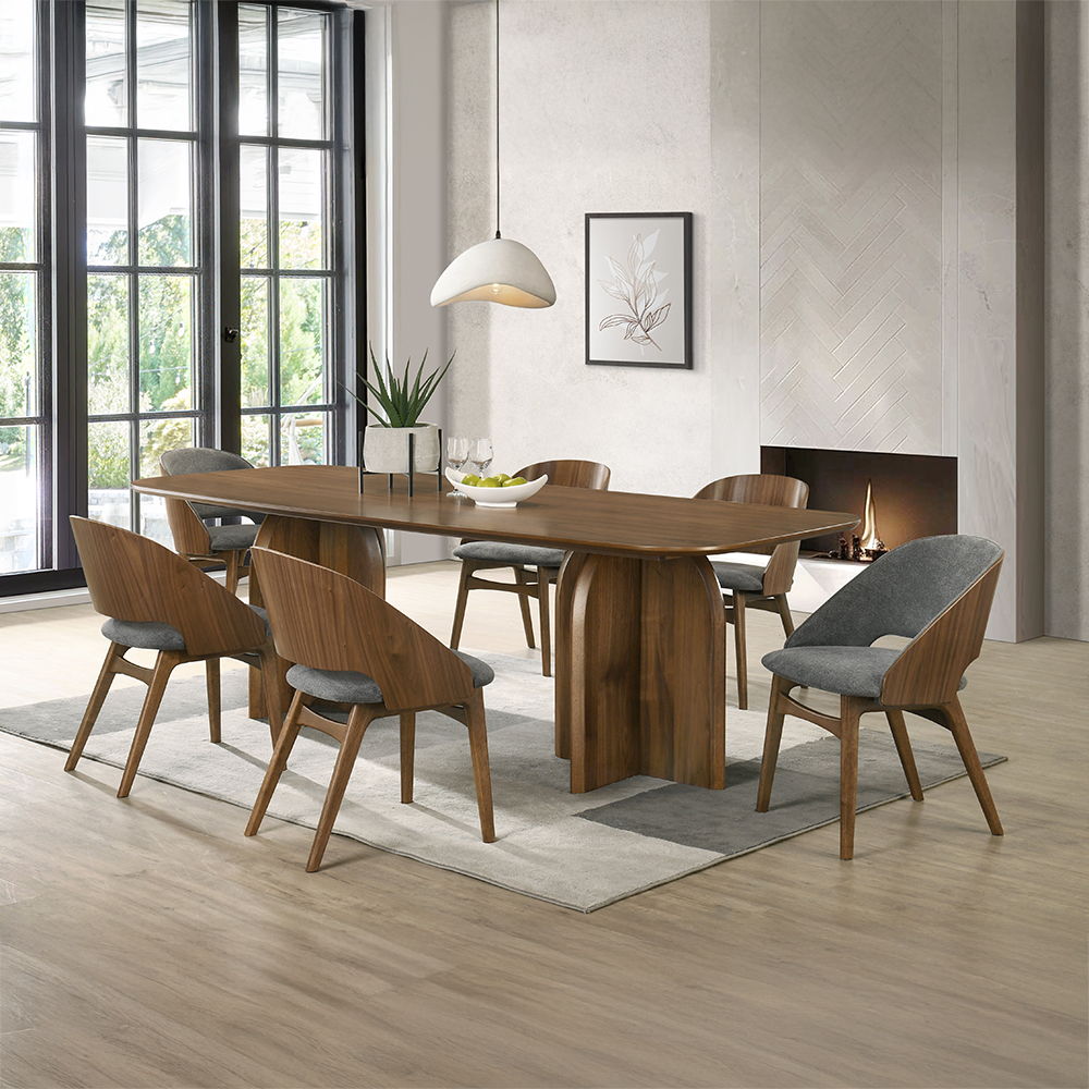 Delmon - Side Chair (Set of 2) - Dark Walnut / Gray