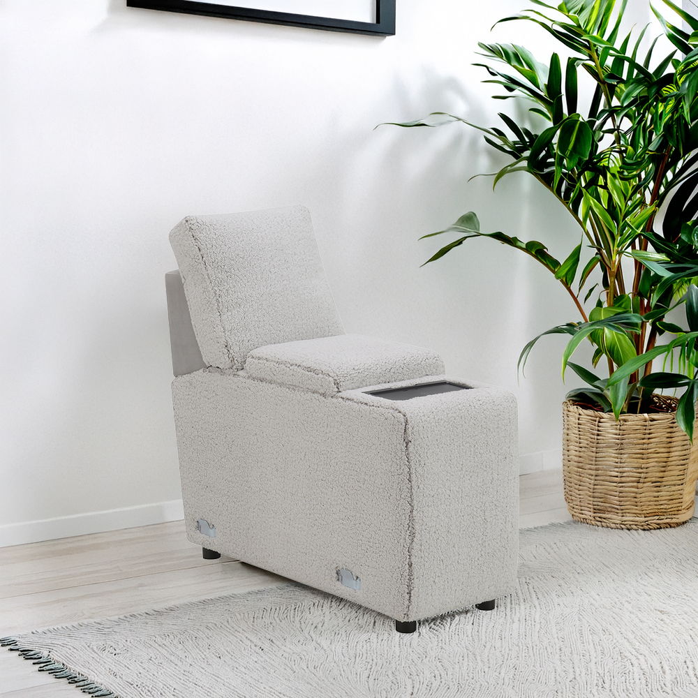 Tarrance - Modular Console With Wireless Charging & USB - Gray