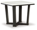 Fostead - Square End Table - White / Espresso