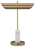 Rowleigh - Marble Desk Lamp - Gold Finish / White