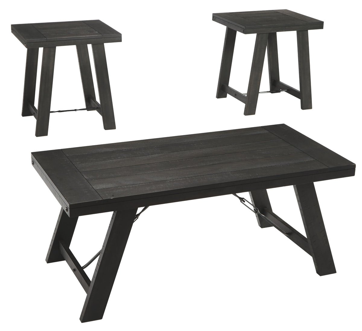 Noorbrook - Occasional Table Set (Set of 3) - Black / Pewter