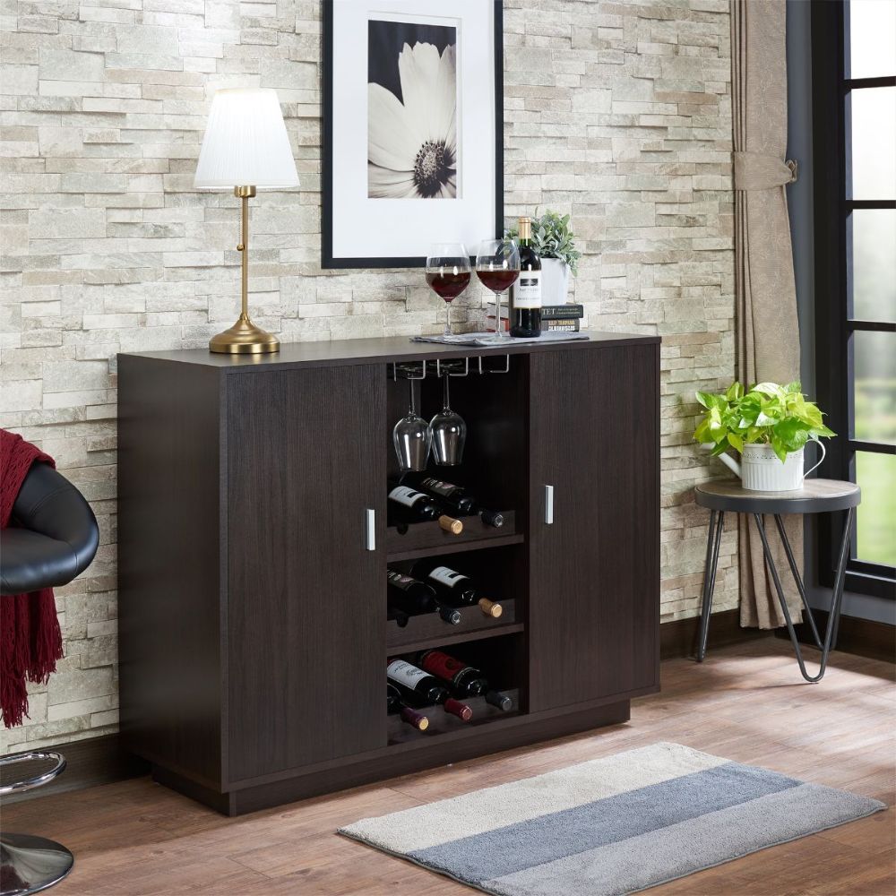 Hazen - 35" Wine Cabinet - Espresso