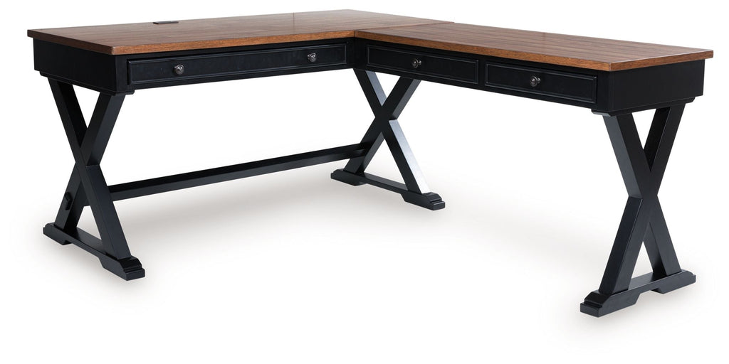 Wildenauer - Home Office Desk And Return - Brown / Black